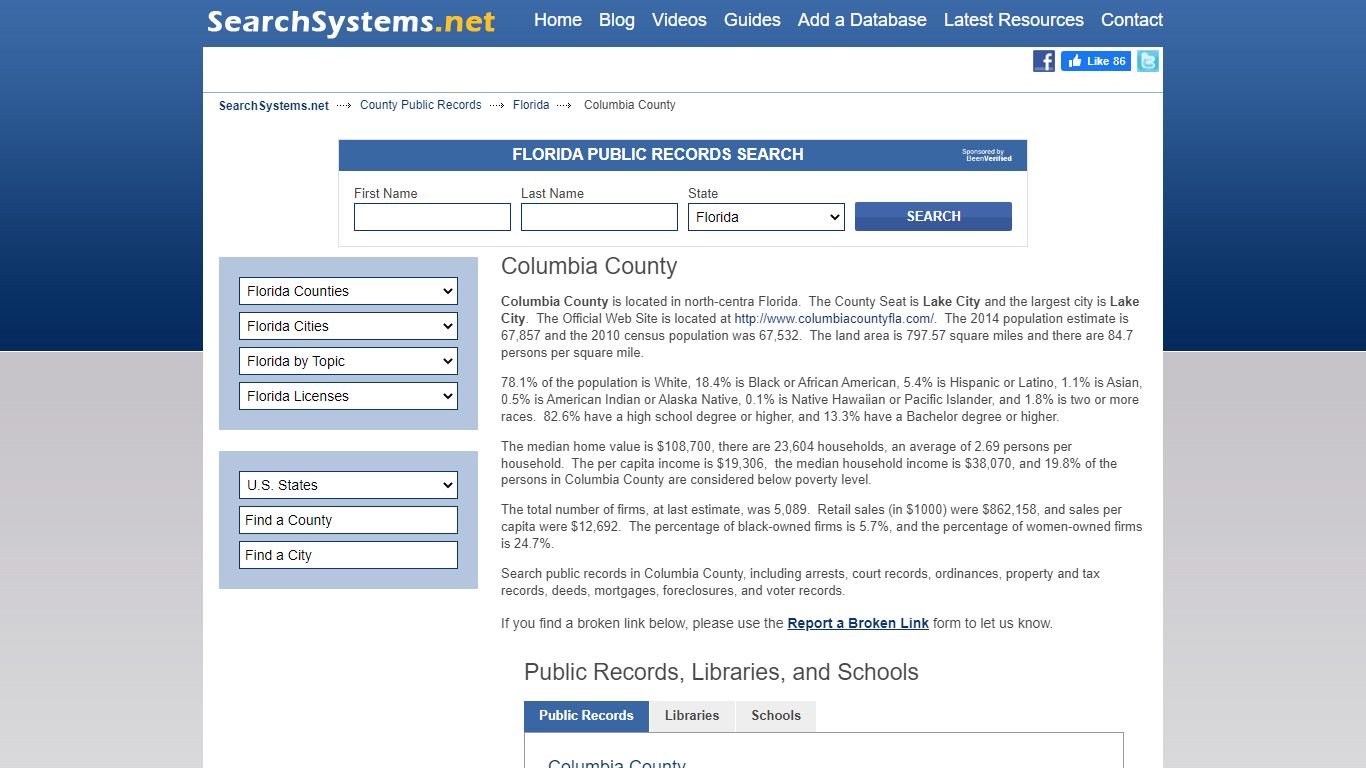 Columbia County Criminal and Public Records